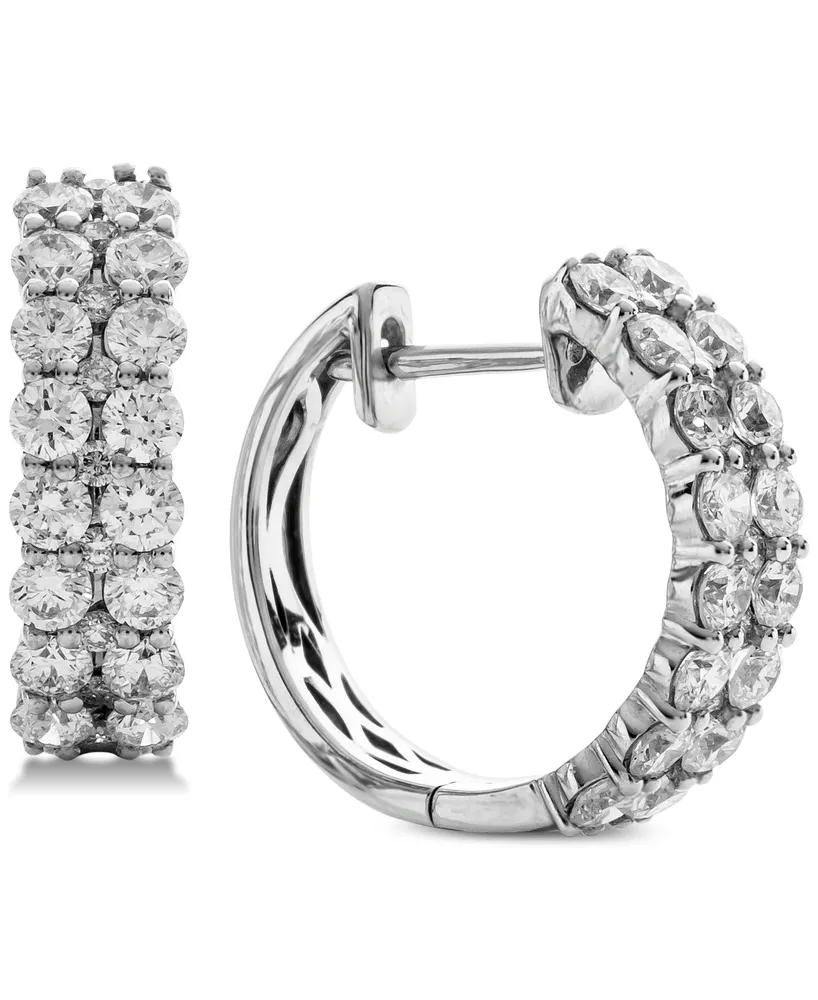 Diamond Double Row Hoop Earrings (2 ct. t.w.) in 14k White Gold