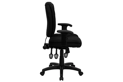 Mid-Back Fabric Multifunction Ergonomic Swivel Task Chair With Adjustable Arms