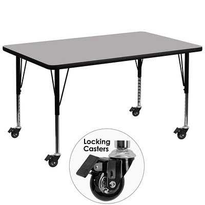 Mobile 24''W X 48''L Rectangular Thermal Laminate Activity Table