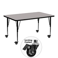 Mobile 24''W X 48''L Rectangular Hp Laminate Activity Table