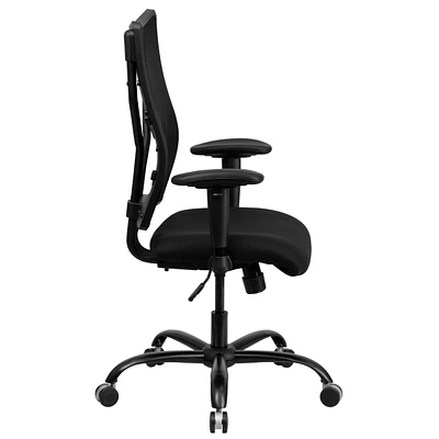 Hercules Series Big & Tall 400 Lb. Rated Black Mesh Executive Swivel Chair With Adjustable Arms