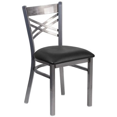 Hercules Series Clear Coated ''X''Restaurant Chair