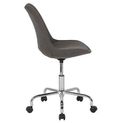 Aurora Series Mid-Back Dark Gray Fabric Task Chair With Pneumatic Lift And Chrome Base