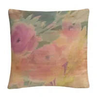 Sheila Golden Garden Nostalgia Pink Modern Motif Decorative Pillow, 16" x 16"