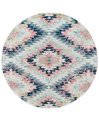 Livabliss Anika Ani-1027 White 5'3" Round Area Rug