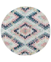 Livabliss Anika Ani-1027 White 5'3" Round Area Rug