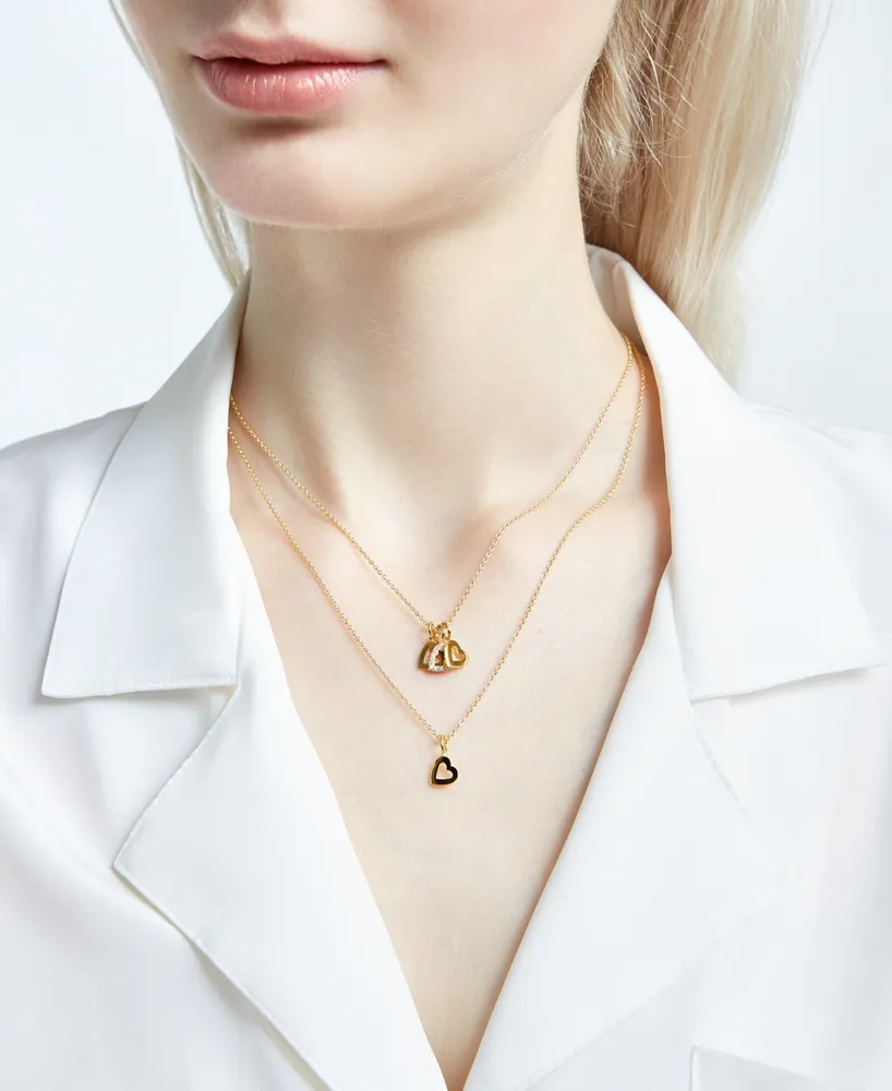 Triple Heart Charms Pendant Necklace, 18"