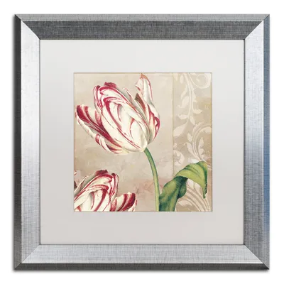 Color Bakery 'Peppermint Tulips I' Matted Framed Art, 16" x 16"