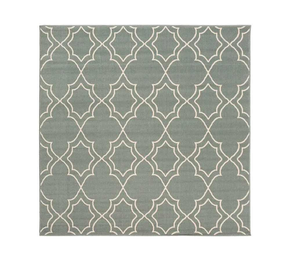 Closeout! Surya Alfresco Alf-9589 Sage 7'3" Square Area Rug, Indoor/Outdoor