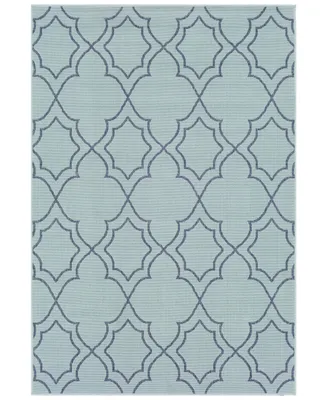 Surya Alfresco Alf-9652 Aqua 8'9" x 12'9" Area Rug, Indoor/Outdoor