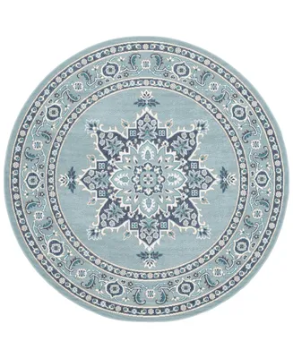 Closeout! Surya Alfresco Alf-9687 Aqua 5'3" Round Area Rug, Indoor/Outdoor