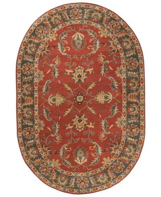 Livabliss Caesar Cae-1007 Rust 6' x 9' Oval Area Rug