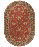 Livabliss Caesar Cae-1007 Rust 6' x 9' Oval Area Rug