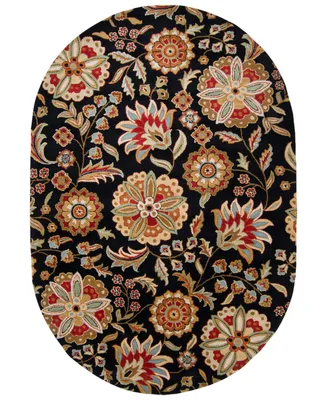 Surya Athena Ath-5017 Black 6' x 9' Oval Area Rug