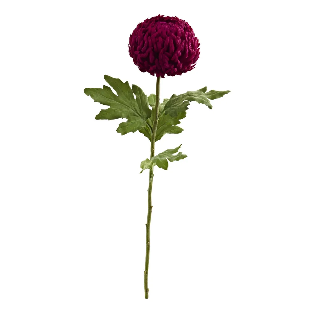 Nearly Natural 30-In. Mum Artificial Flower, Set of 2