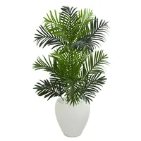 Nearly Natural Paradise Palm Artificial Tree in White Planter