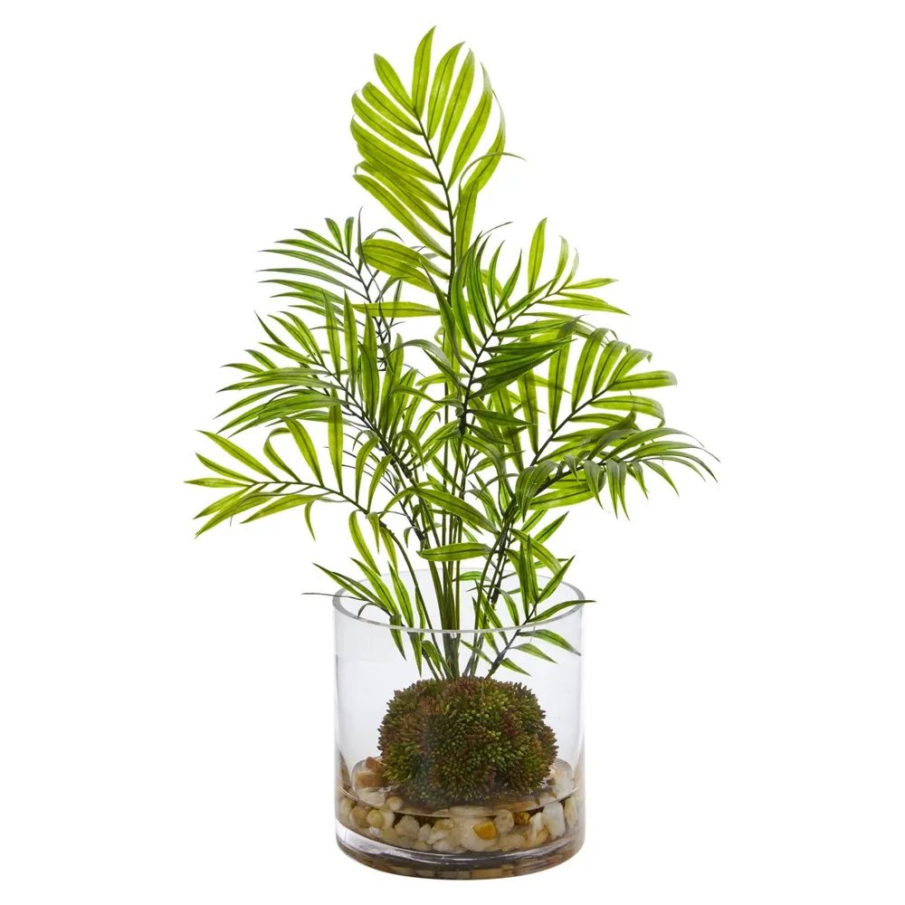 Nearly Natural Mini Areca Palm Artificial Plant in Vase