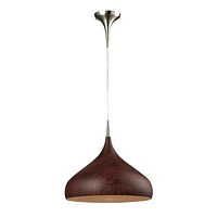 Lindsey Collection 1 light pendant in Satin Nickel