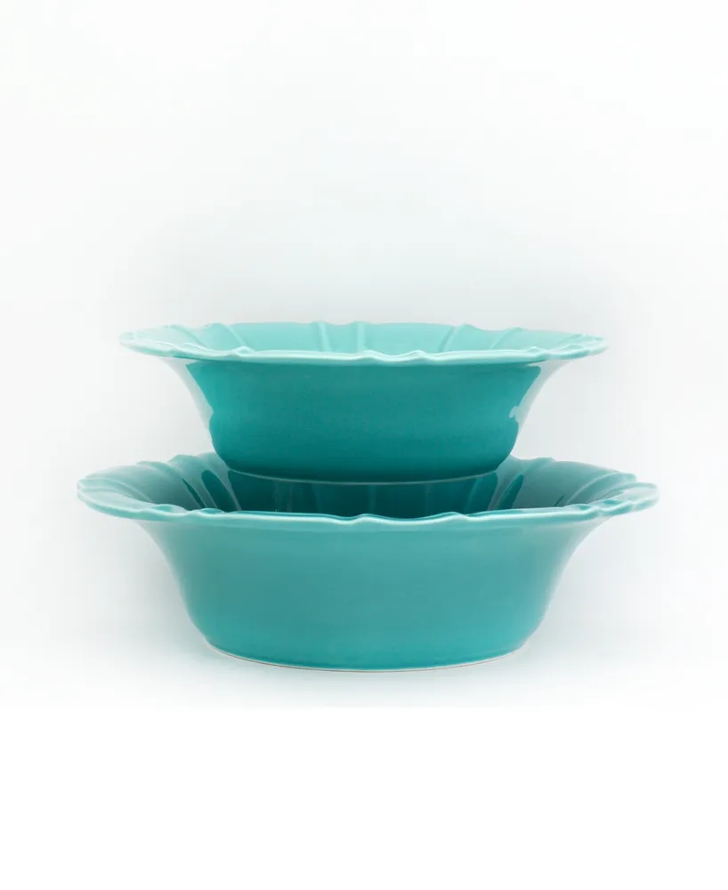 Euro Ceramica Chloe Turquoise Pasta Bowl