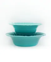 Euro Ceramica Chloe Turquoise Pasta Bowl