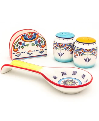 Euro Ceramica Zanzibar Kitchen Accessories, Set of 4