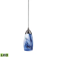 1 Light Pendant in Satin Nickel and Mountain Glass - Led Offering Up To 800 Lumens (60 Watt Equivalent)