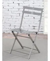 Closeout Mina Stainless Steel Folding Chair (Set of 2)