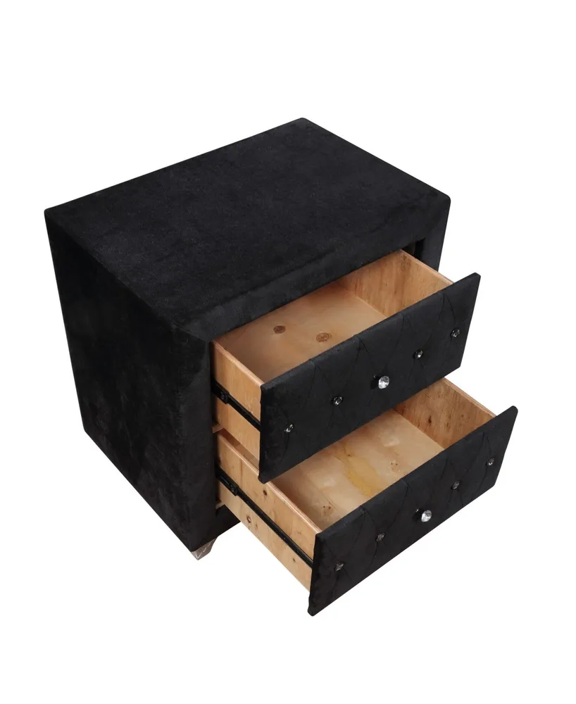 Serena Flannelette 2-Drawer Nightstand