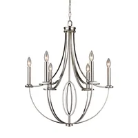 Dione 6-Light Chandelier in Polished Nickel