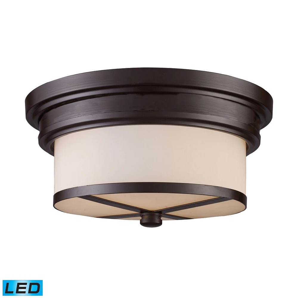 Flush Mount 2-Light in Oiled Bronze - Led, 800 Lumens (1600 Lumens Total) with Full Scale Dimming Range