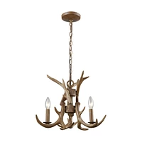 Elk 3 Light Chandelier in Wood Brown
