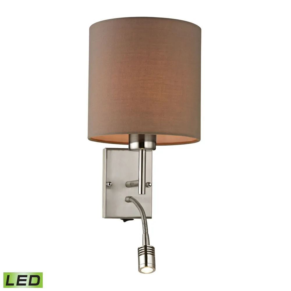 Regina Collection 2 light sconce in Brushed Nickel - Led, 800 Lumens with Full Scale Dimming Range