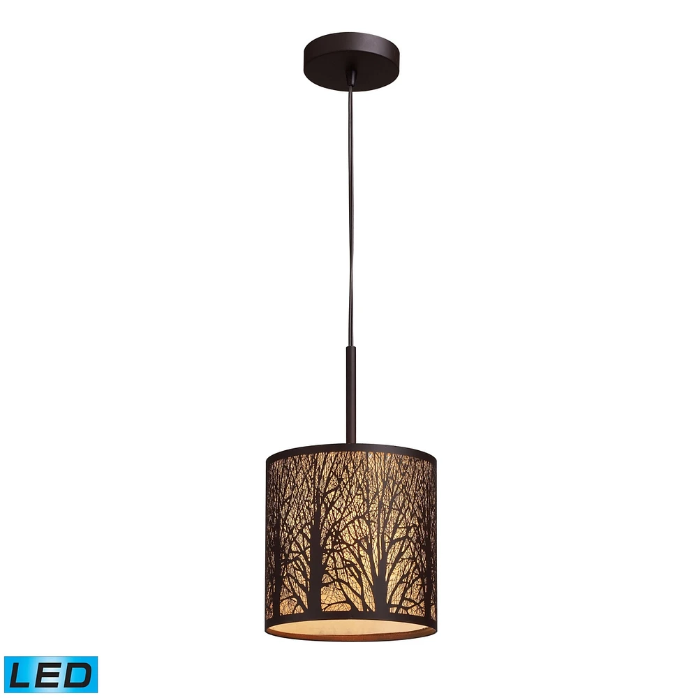 Woodland Sunrise 1-Light Pendant in Aged Bronze - Led Offering Up To 800 Lumens (60 Watt Equivalent)