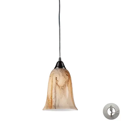 Granite 1 Light Pendant in Satin Nickel - Includes Adapter Kit