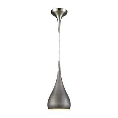 Lindsey 1 Light Pendant in Satin Nickel with Weathered Zinc Shade