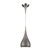 Lindsey 1 Light Pendant in Satin Nickel with Weathered Zinc Shade