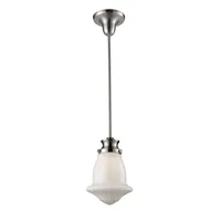 Schoolhouse 1-Light Pendant in Satin Nickel