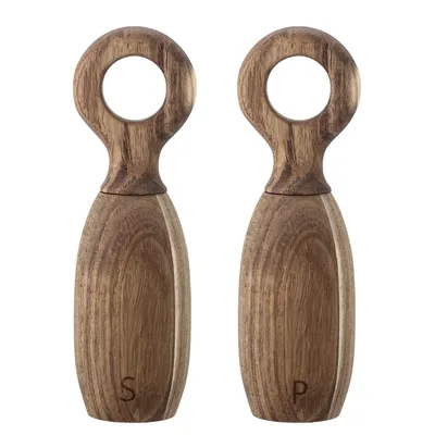 Brown Acacia Wood Salt and Pepper Mills