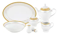 Lorren Home Trends Alina Gold 57-pc Dinnerware Set, Service for 8