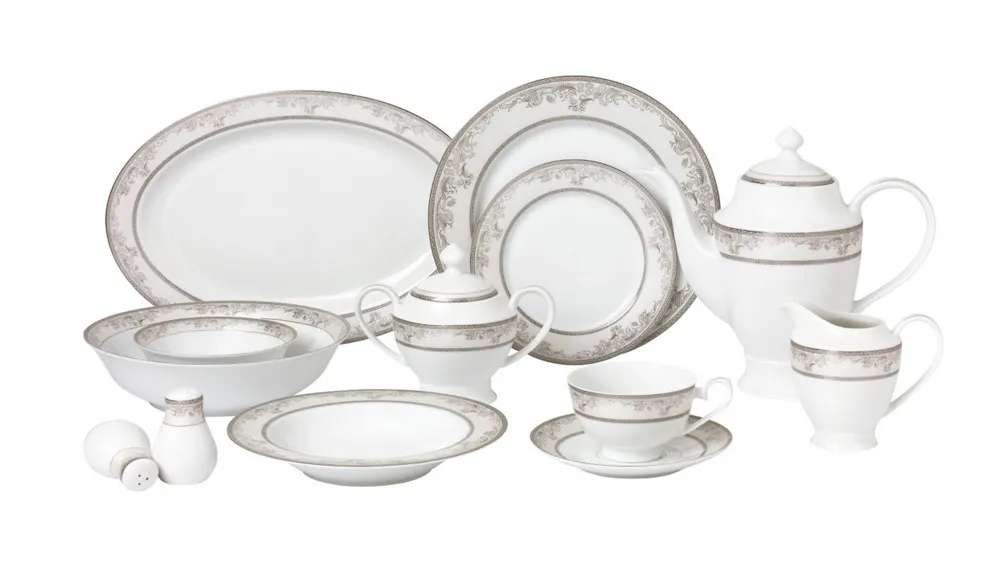 Lorren Home Trends Juliette 57-pc Dinnerware Set, Service for 8