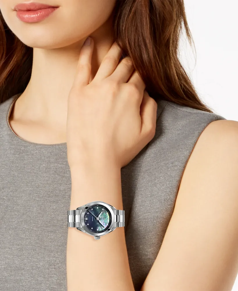 Alpina Women's Swiss Comtesse Diamond-Accent Stainless Steel Bracelet Watch 34mm