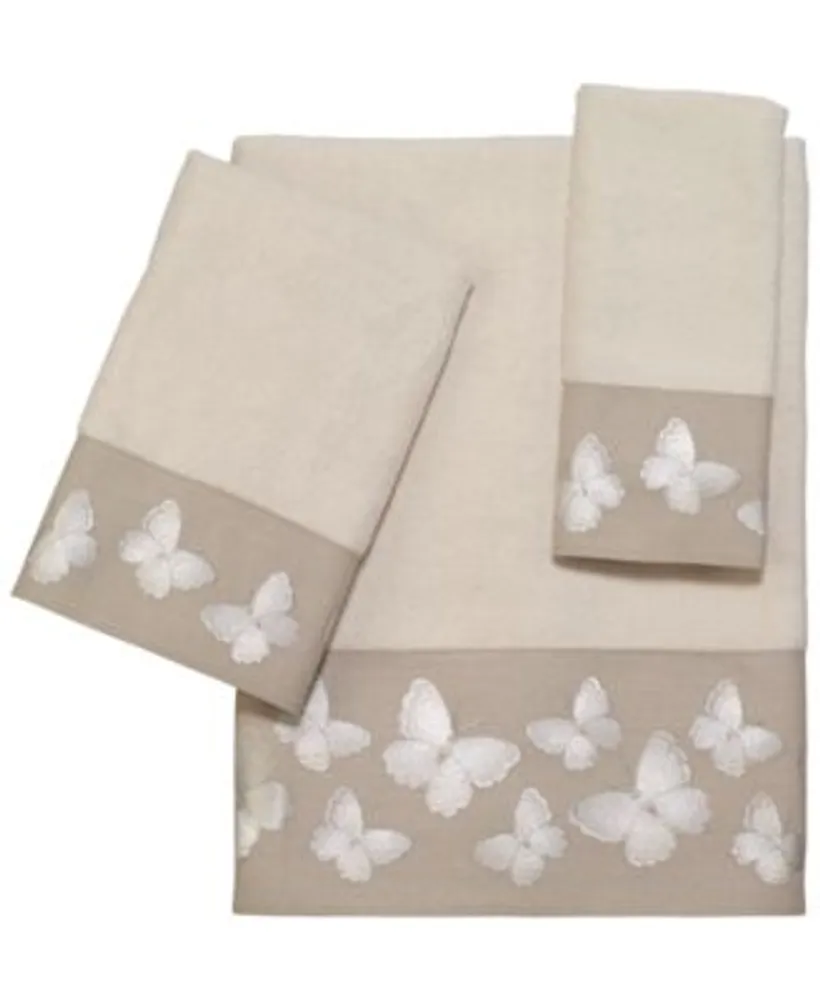 Avanti Yara Butterfly Bordered Cotton Bath Towels