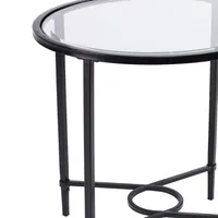 Carabella Metal and Glass Oval Side Table