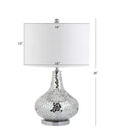 Jonathan Y Emilia Mirrored Mosaic Led Table Lamp - Silver