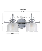 Jonathan Y Virginia 2-Light Metal, Glass Led Vanity Light