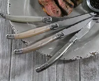 French Home Laguiole Neutral Tones Steak Knives, Set of 4