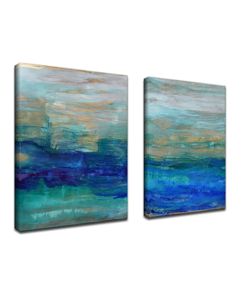 Ready2HangArt 'Ocean Spray' 2 Piece Abstract Canvas Wall Art Set