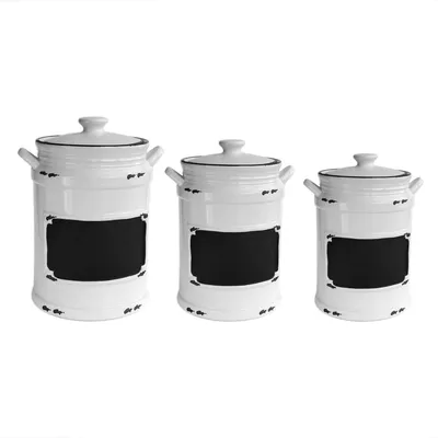 Jay Imports Vintage Black Canister, Set of 3