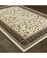 Closeout! Oriental Weavers Kashan 108X Ivory/Black 2'3" x 7'6" Runner Area Rug