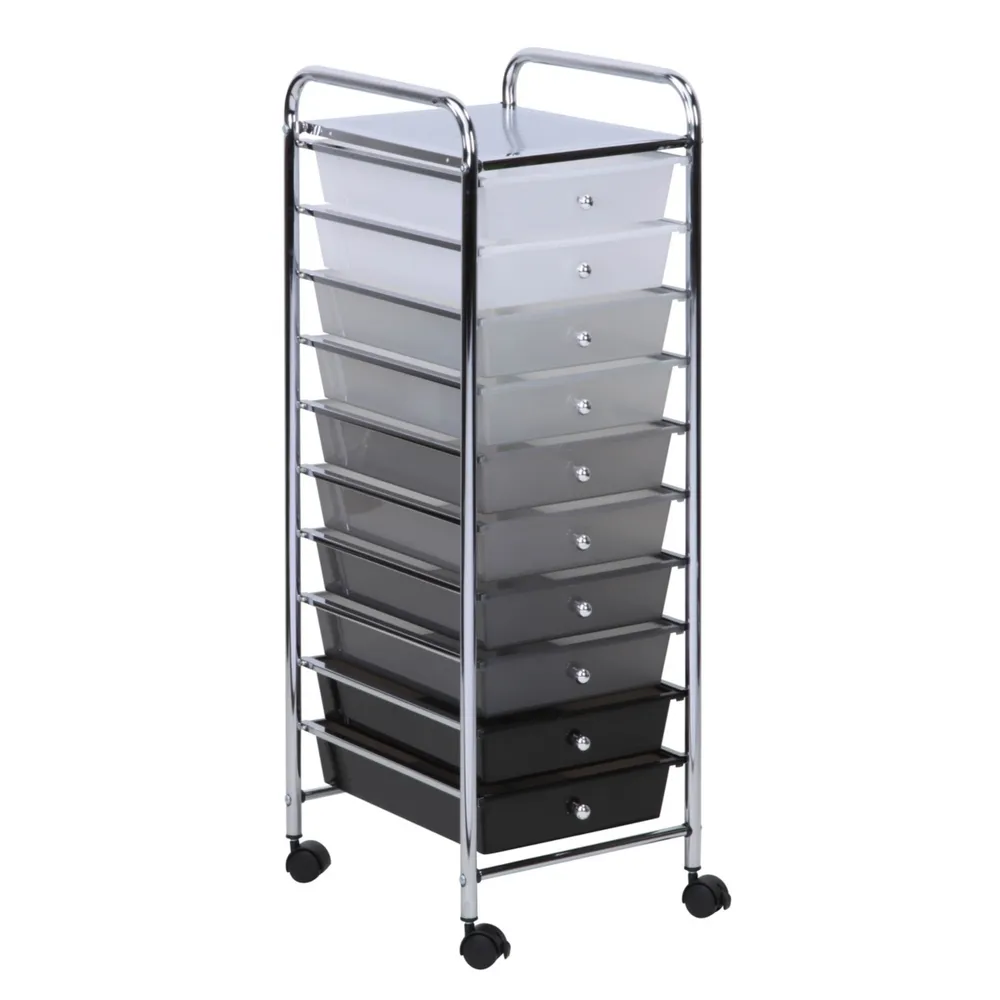 Honey Can Do 10-Drawer Shaded Rolling Storage Cart